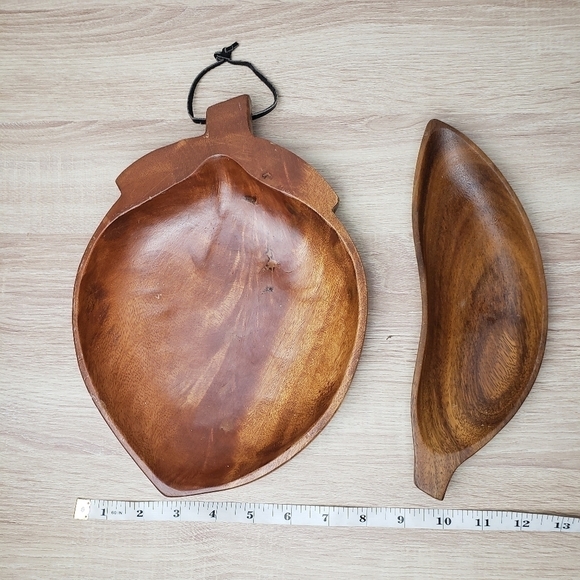 VINTAGE Fruit Shaped Wooden Trays - Picture 13 of 15